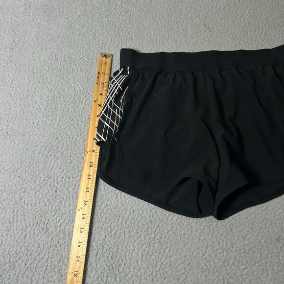 Zella‎ Lined Athletic Shorts Black Running Gym Activewear Drawstring Logo Medium - Picture 7 of 7